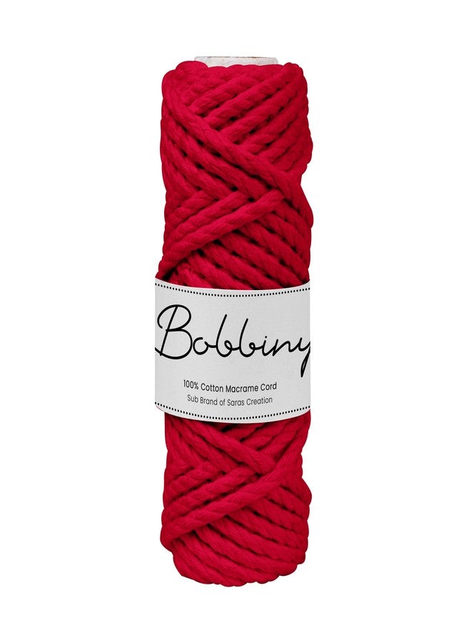 BOBBINY 3 Ply Twisted Macrame Cotton Cord Dori (Roll Packaging) Thread For Macrame DIY And Other Projects | Red | 3Mm, 10 Meter, 1 Count - Image 1